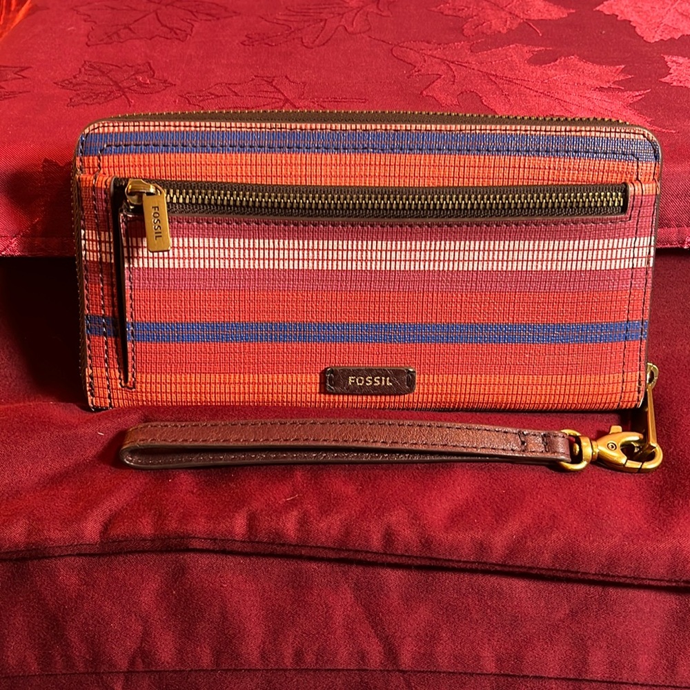 Multi Colored Fossil Wallet-EUC